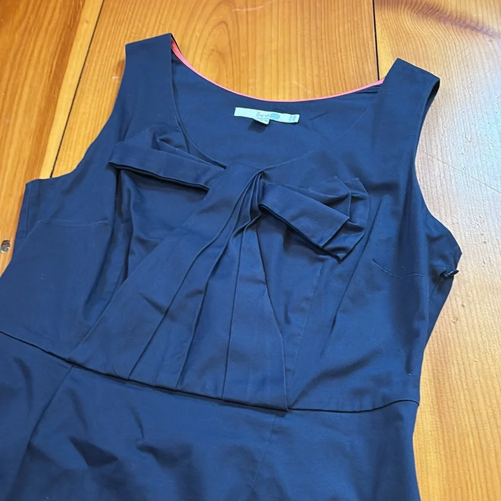 BODEN 8 Navy Blue Beautiful Bow Shift Dress - Picture 2 of 9